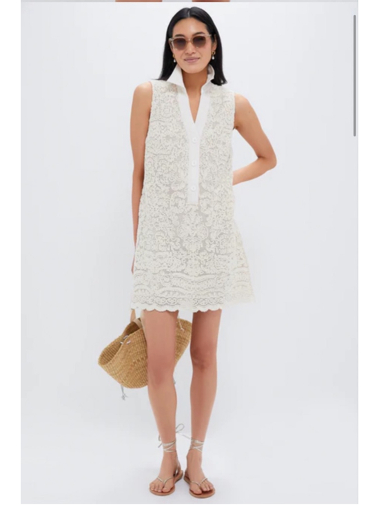 Tuckernuck Dresses & Skirts - Tuckernuck Collier Tab White Crochet Sleeveless Mini Dress XL